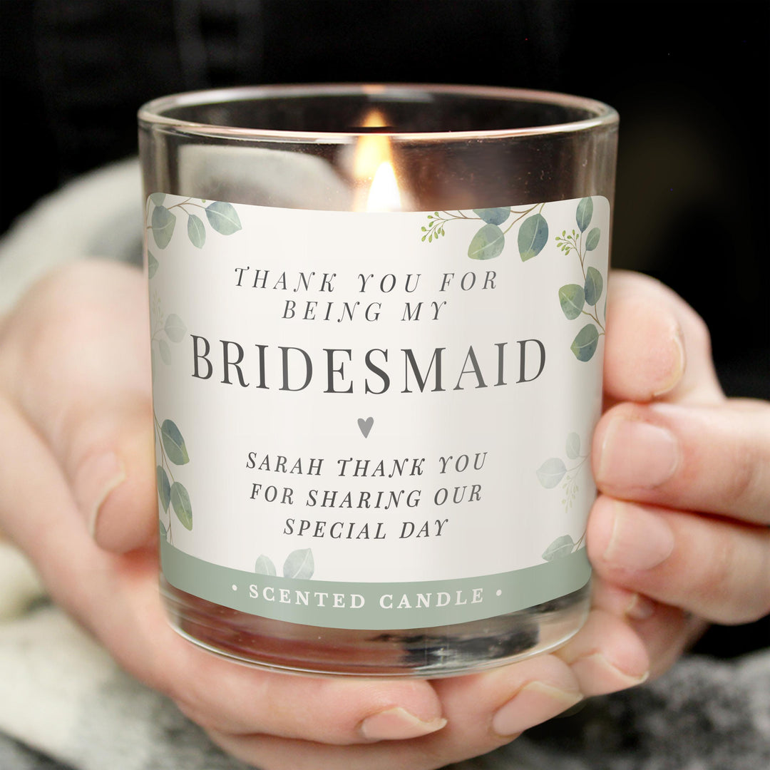 Personalised Botanical Free Text Scented Jar Candle, The Personal Shop, personalised gifts
