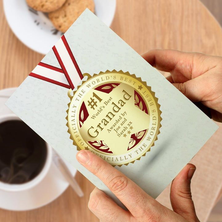 Personalised Number 1 Medal Card – alternative view
