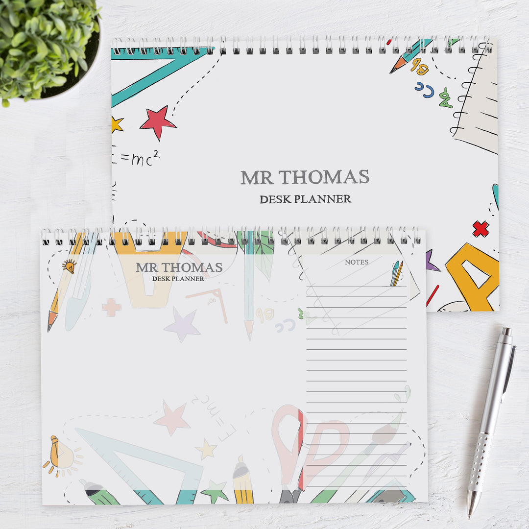 Personalised Teacher A4 Desk Planner – alternative view