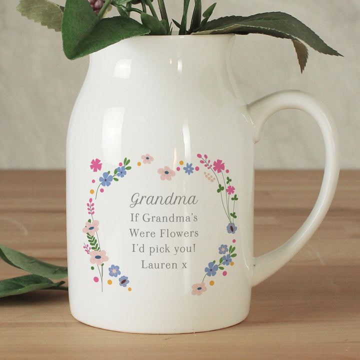 Personalised Floral Flower Jug, The Personal Shop, personalised gifts