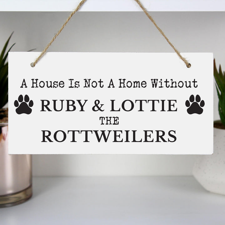 Personalised Paw Print Dog Breed Wooden Sign – alternative view