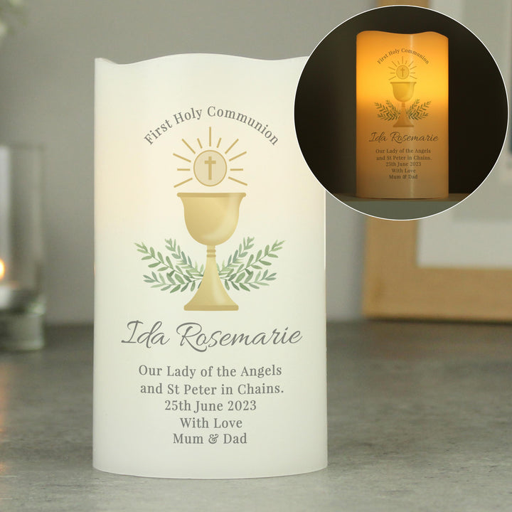 Personalised First Holy Communion LED Candle – alternative view