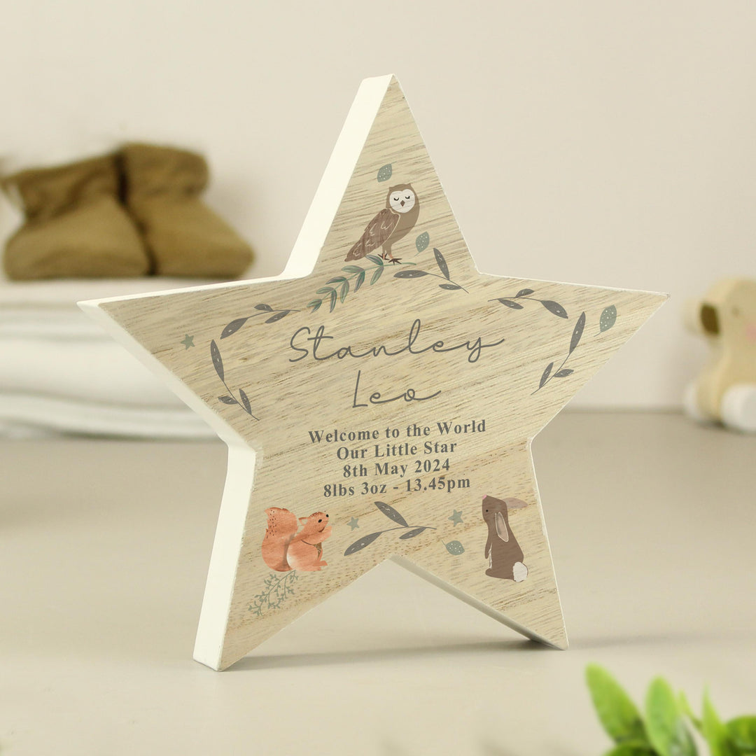 Personalised Woodland Animal Star Ornament – alternative view