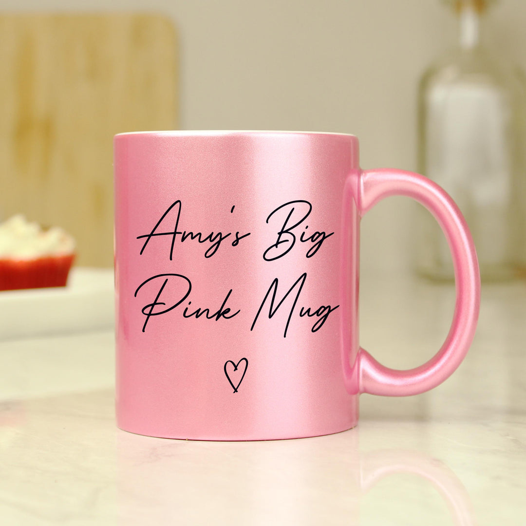 Personalised Pink Glitter Mug – alternative view