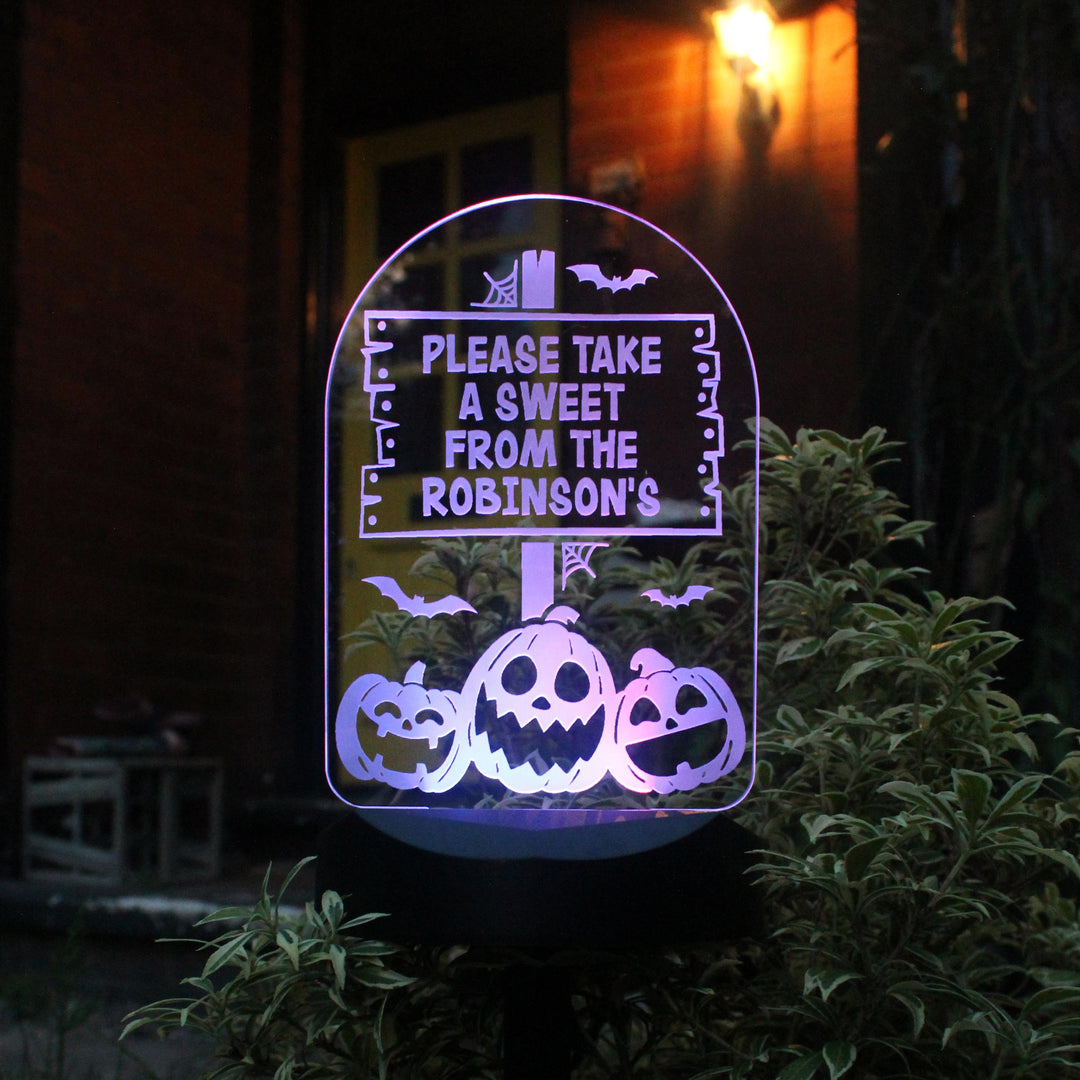 Personalised Pumpkin Patch Halloween Solar Light – alternative view
