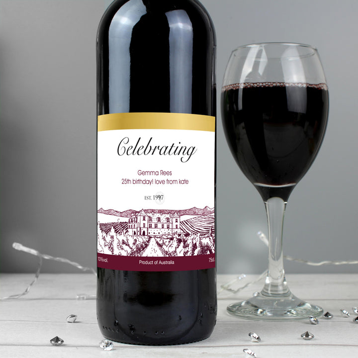 Personalised Free Text Vineyard Red Wine – alternative view