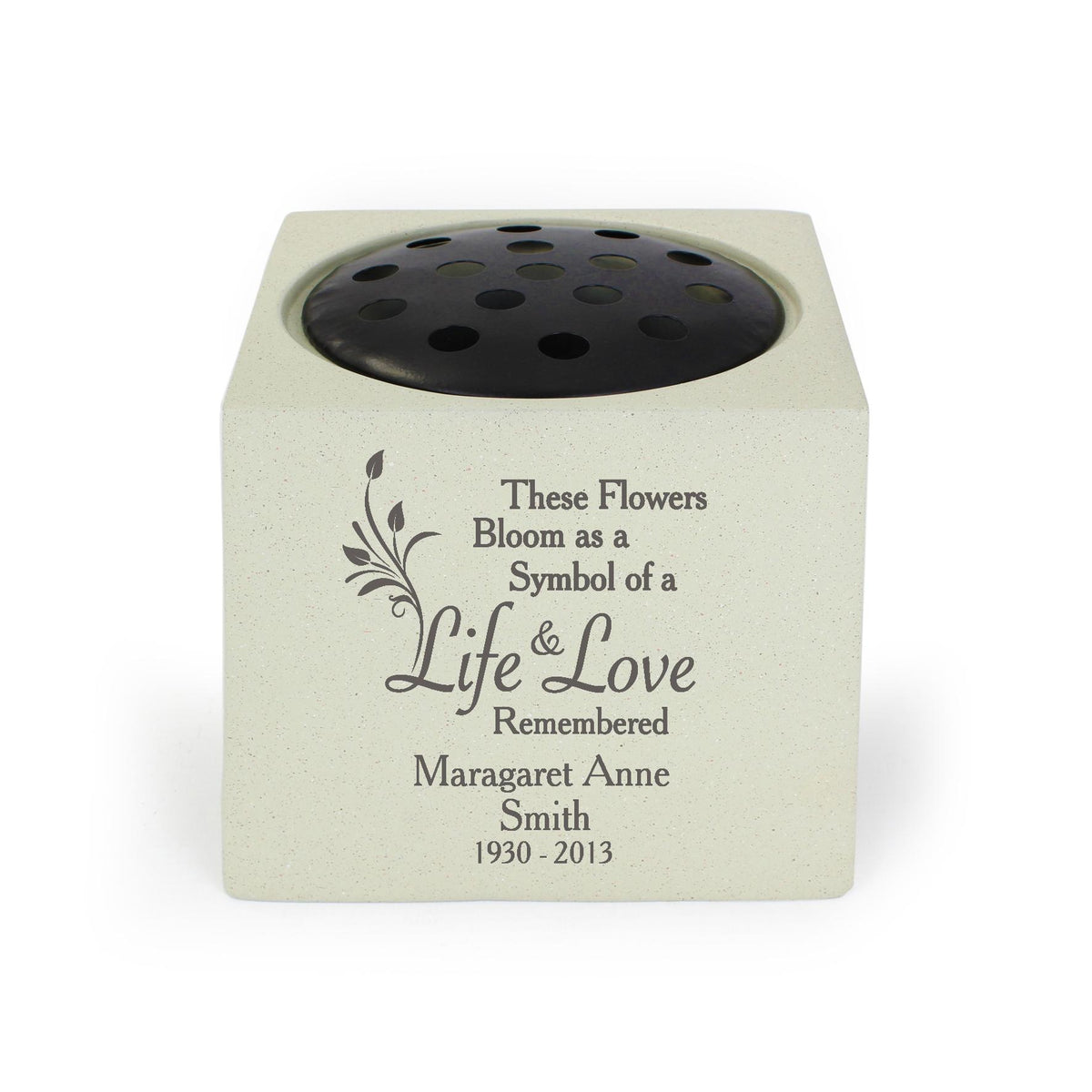 Personalised Life & Love Memorial Vase – alternative view