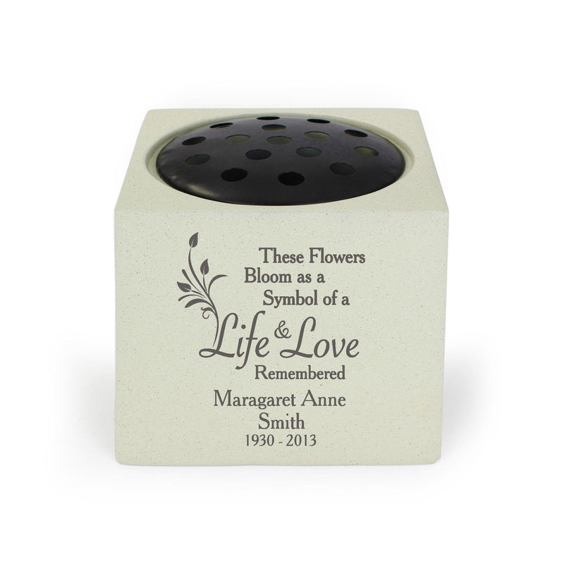 Personalised Life & Love Memorial Vase
