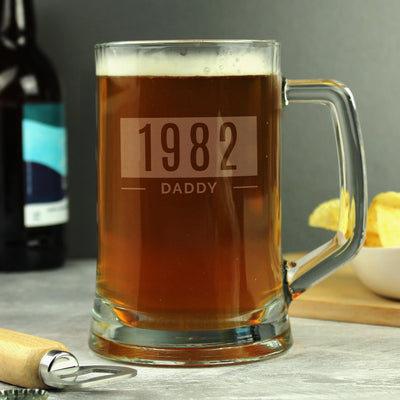 Personalised Name & Date Pint Stern Tankard