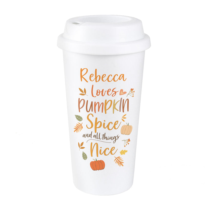 Personalised Pumpkin Spice Travel Mug