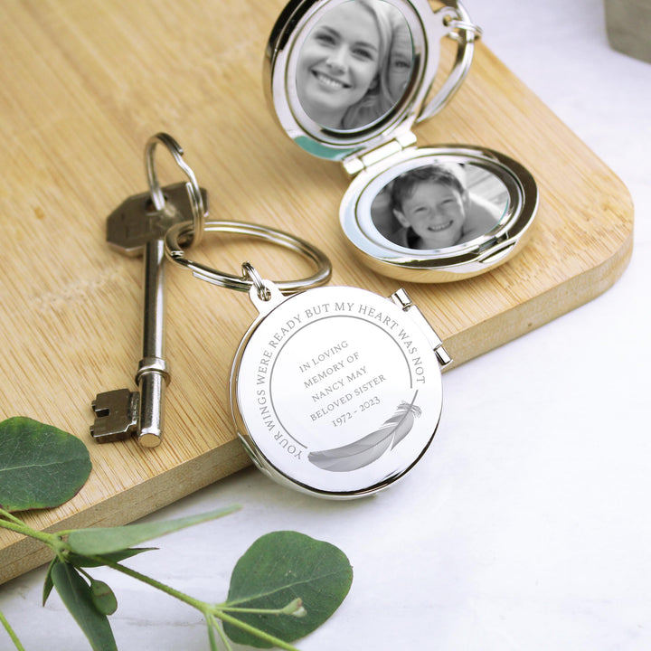 Personalised In Loving Memory Round Photo Keyring - alternative view