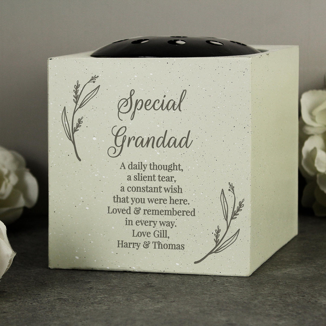 Personalised Botanical Memorial Vase, The Personal Shop, personalised gifts