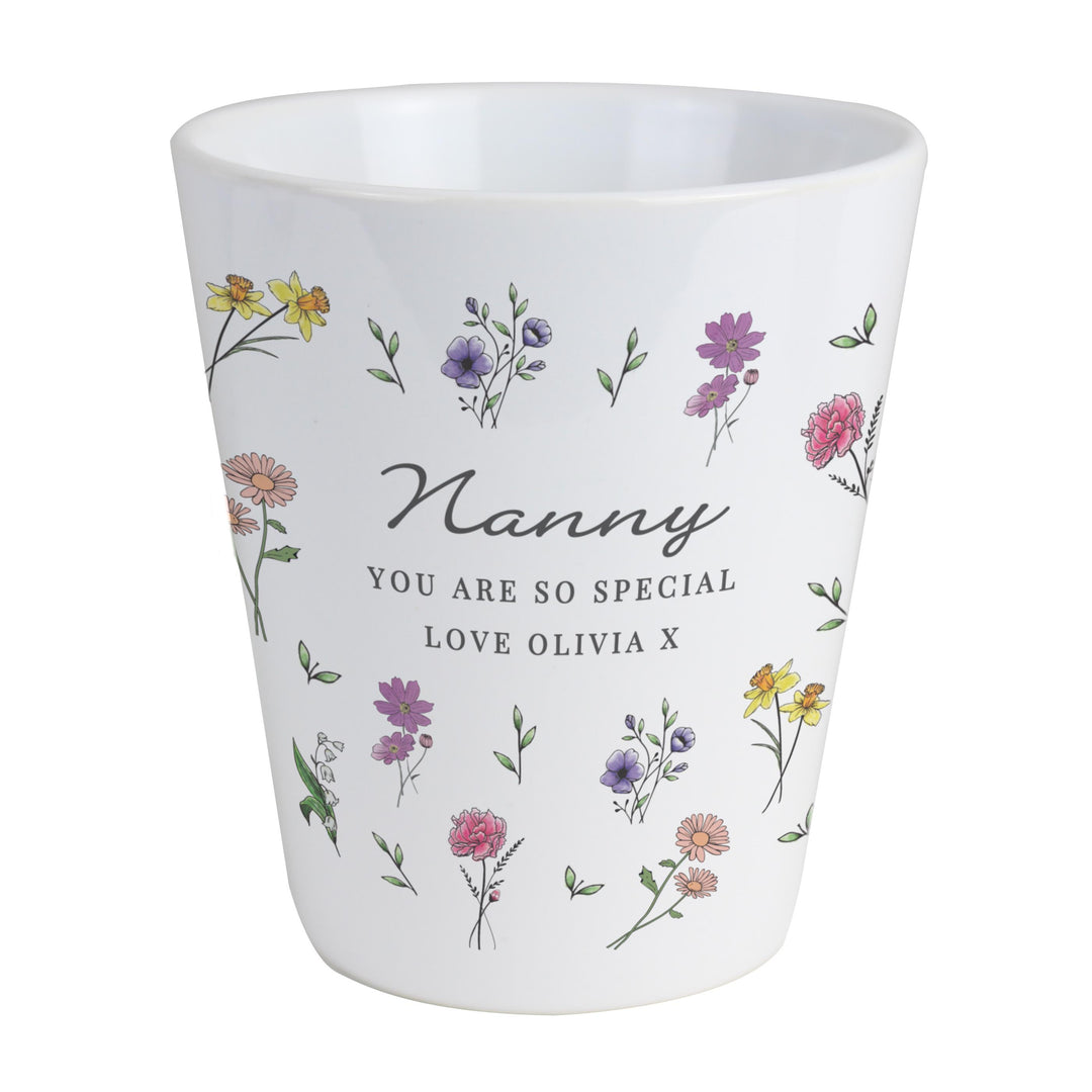 Personalised Wild Flowers Plant Pot – alternative view