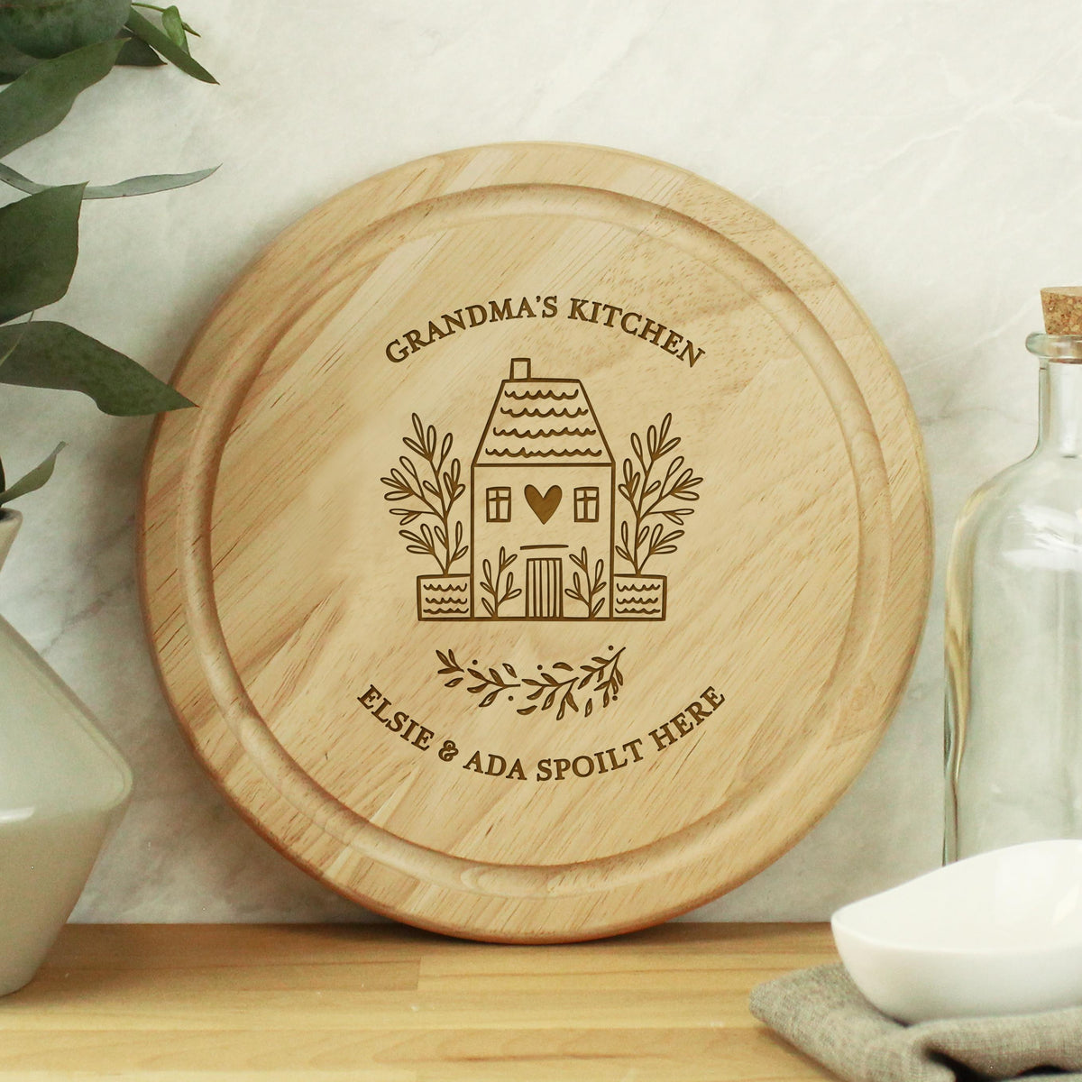 Personalised HOME Round Chopping Board - alternative view