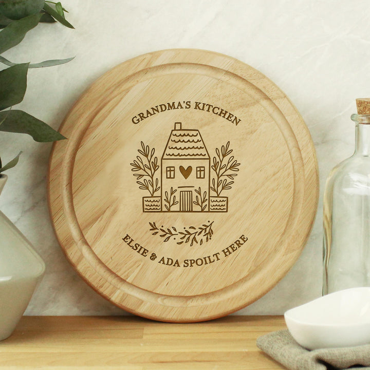 Personalised HOME Round Chopping Board - alternative view
