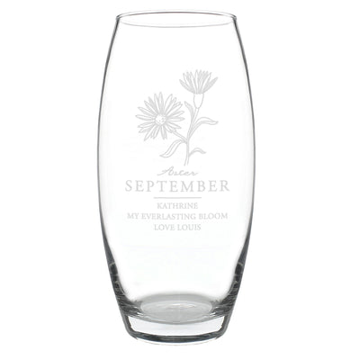 Personalised September Birth Flower Bullet Vase
