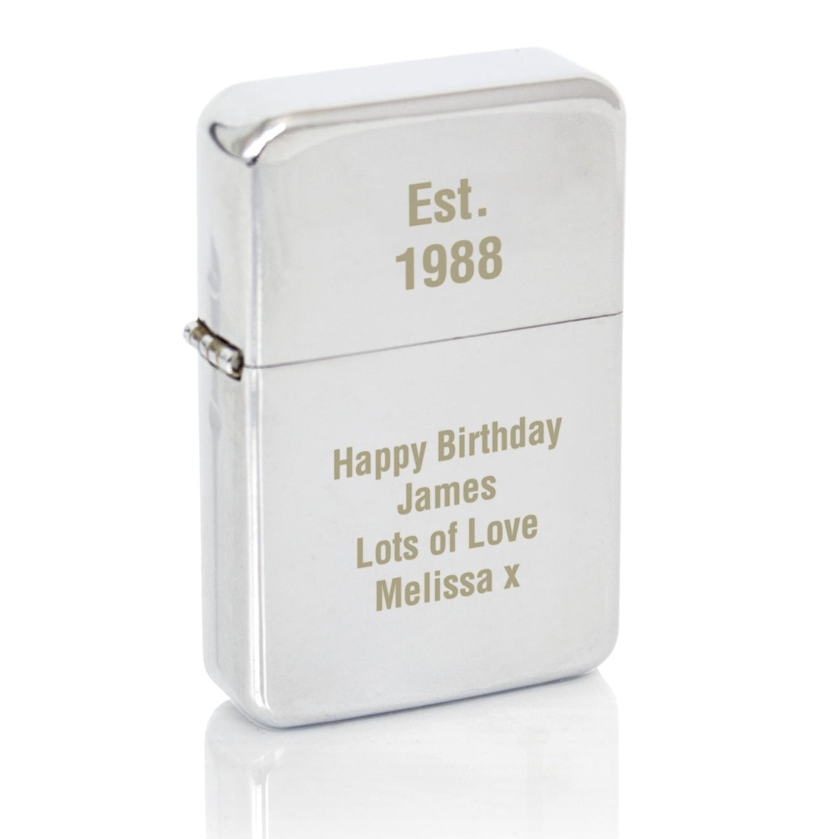 Personalised Silver Lighter – alternative view