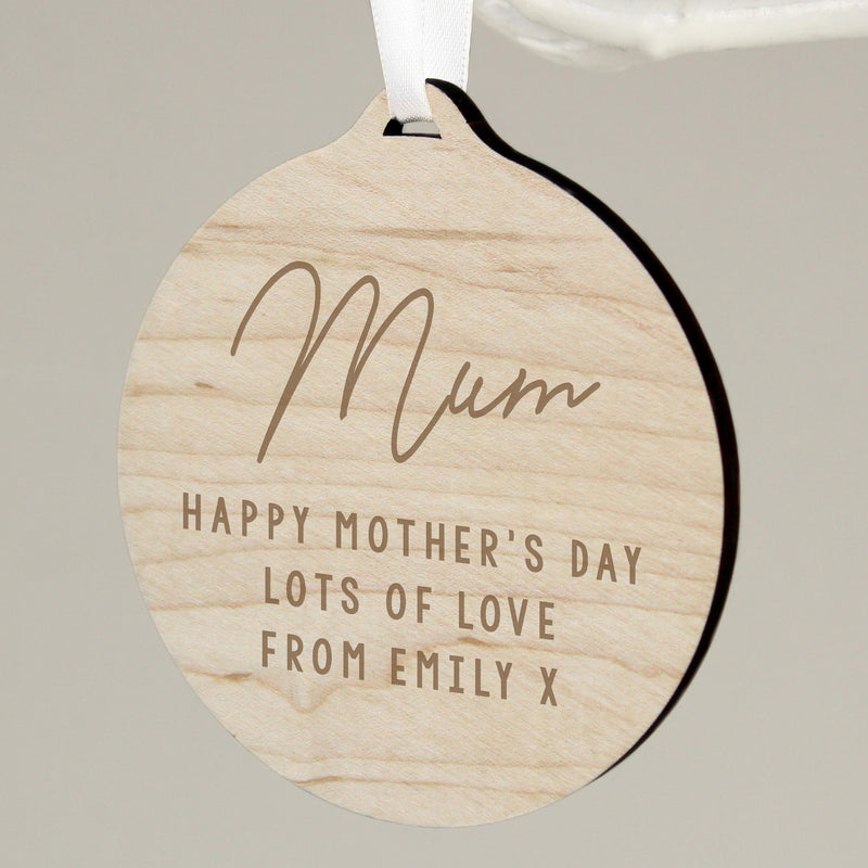 Personalised Free Text  Round Wooden Decoration