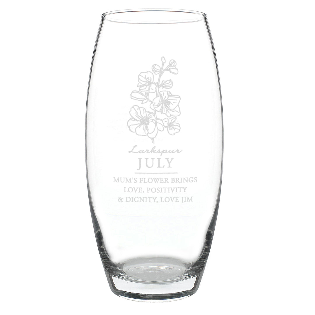 Personalised July Birth Flower Bullet Vase – alternative view