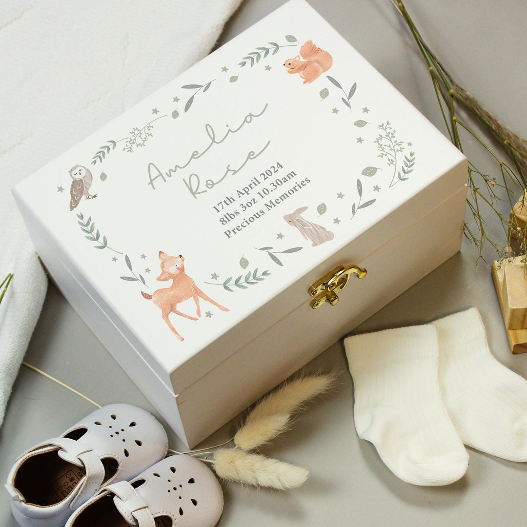 Personalised Woodland Animal Wooden Keepsake Box – alternative view