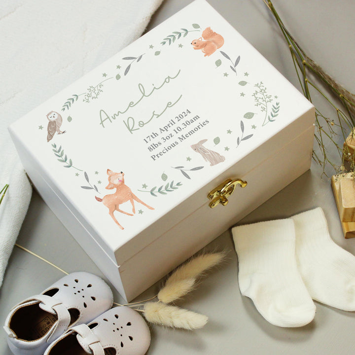 Personalised Woodland Animal Wooden Keepsake Box – alternative view