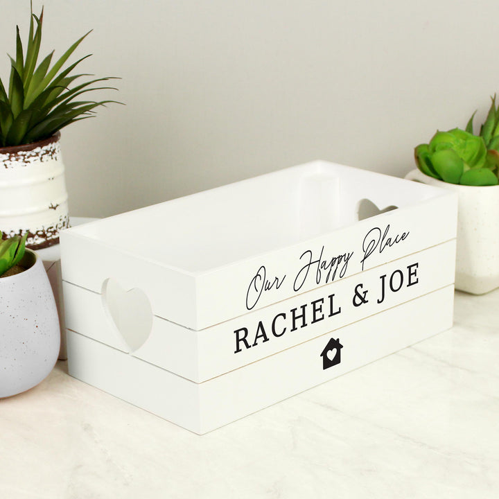Personalised Home White Wooden Crate – alternative view