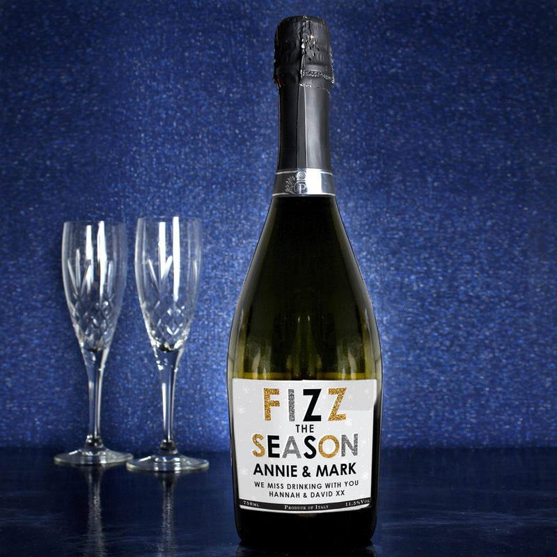 Personalised Fizz The Season Bottle of Prosecco