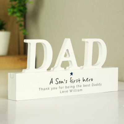 Personalised A Sons First Hero Wooden Dad Ornament