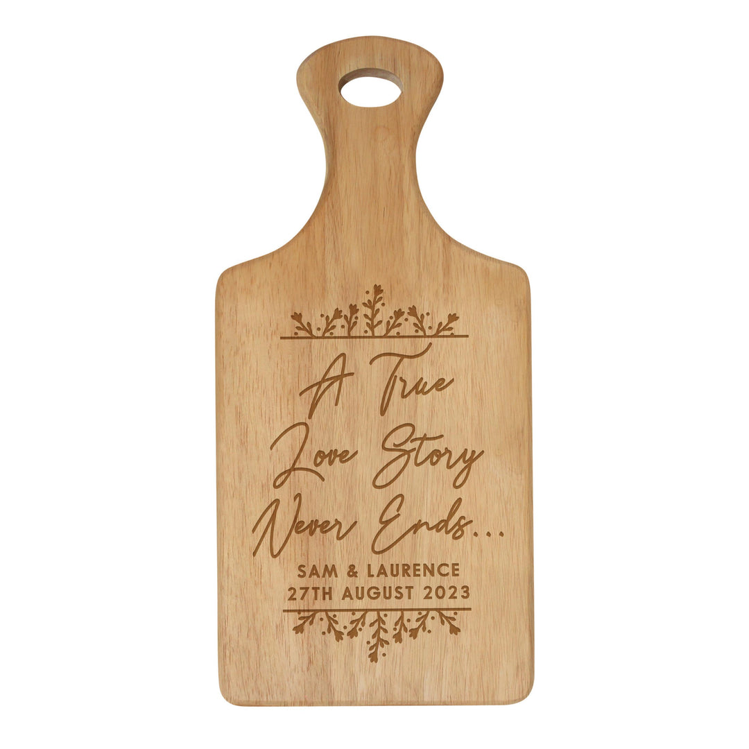 Personalised True Love Story Wooden Paddle Board – alternative view