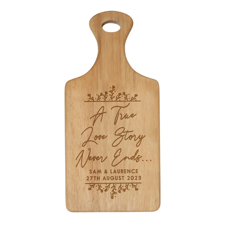 Personalised True Love Story Wooden Paddle Board – alternative view