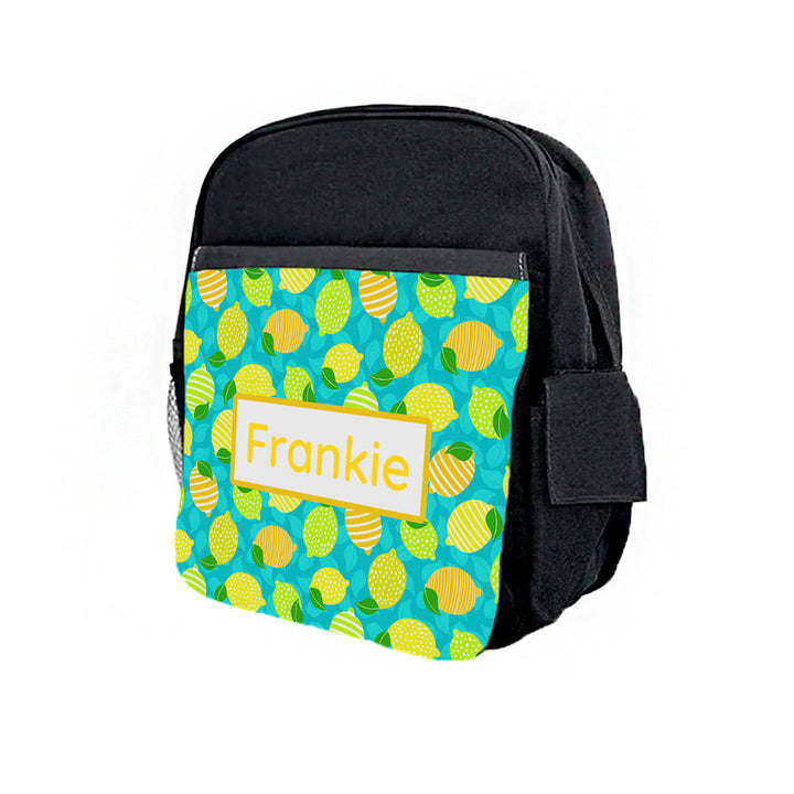 Personalised Kids Black Backpack