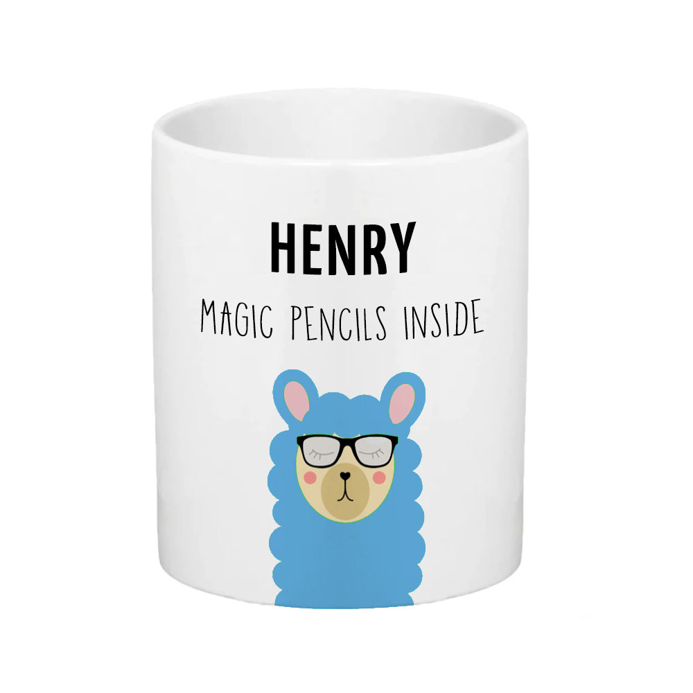 Personalised Llama Icon Ceramic Kids Pencil Pot