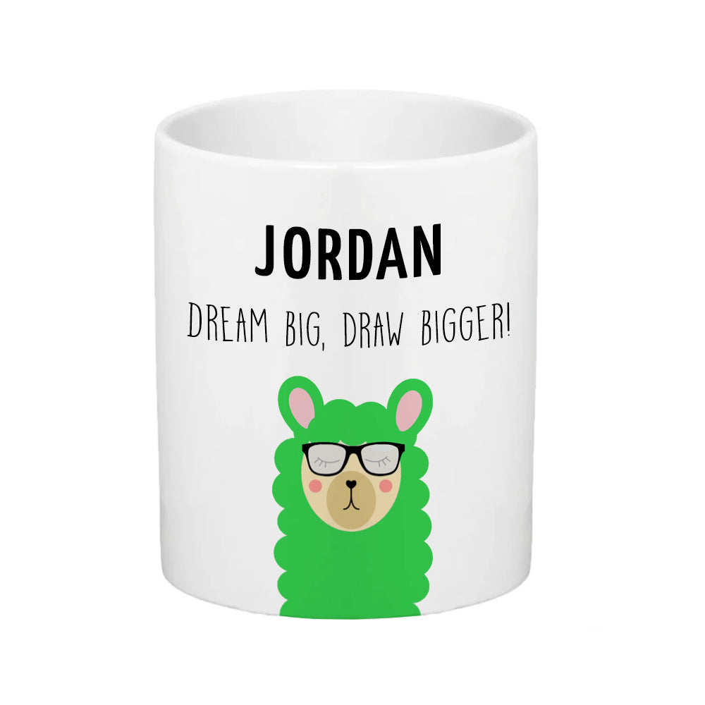 Personalised Llama Icon Ceramic Kids Pencil Pot