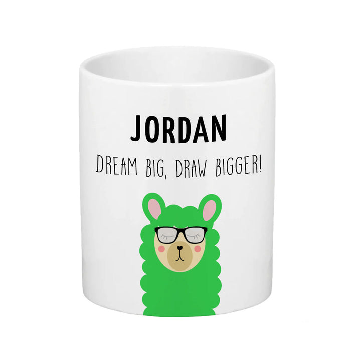 Personalised Llama Icon Ceramic Kids Pencil Pot