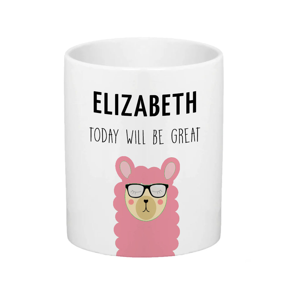 Personalised Llama Icon Ceramic Kids Pencil Pot