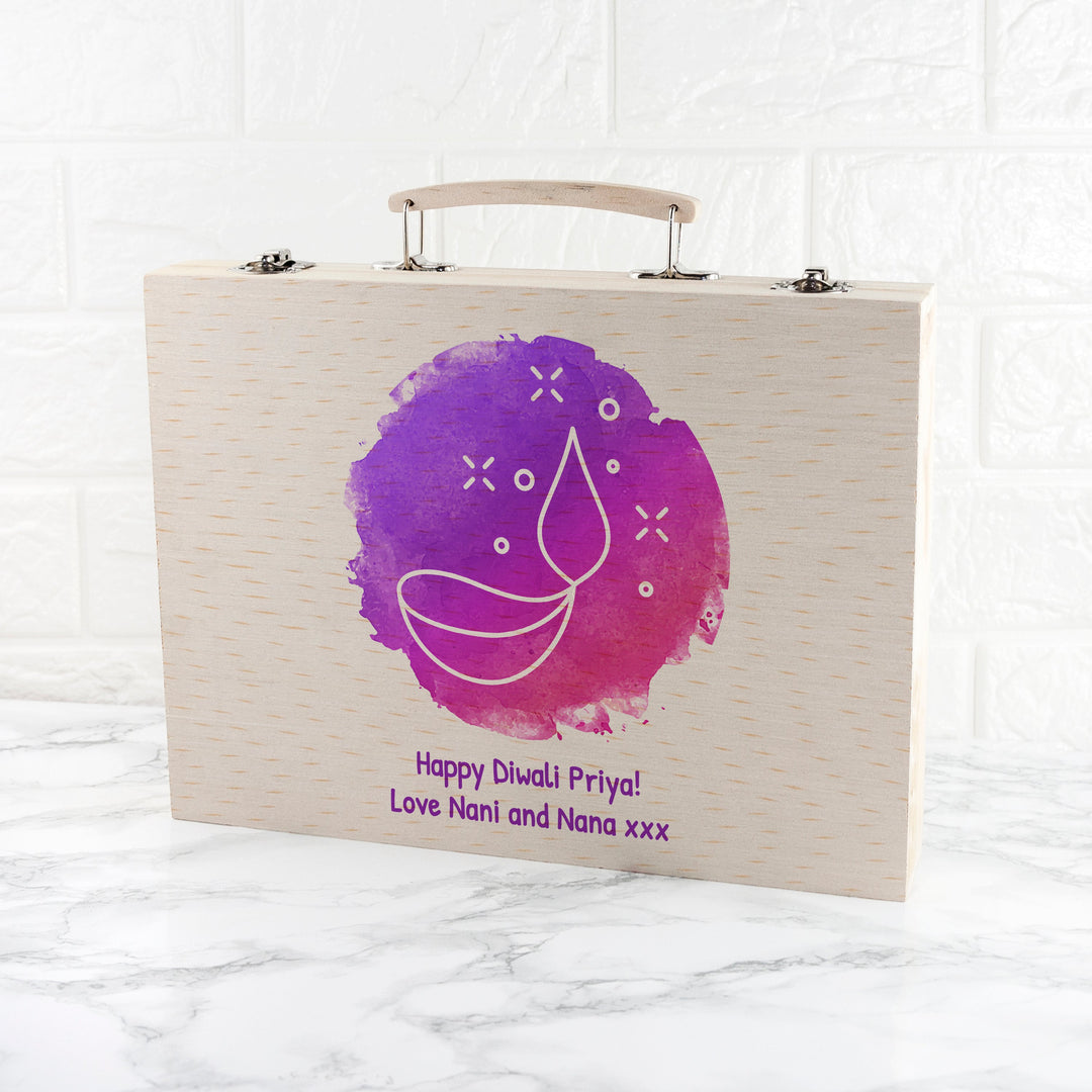 Personalised Happy Diwali Diya Lamp Design Colouring In Set