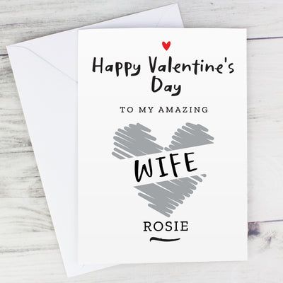 Personalised Happy Valentine's Day Card - The Personal Shop