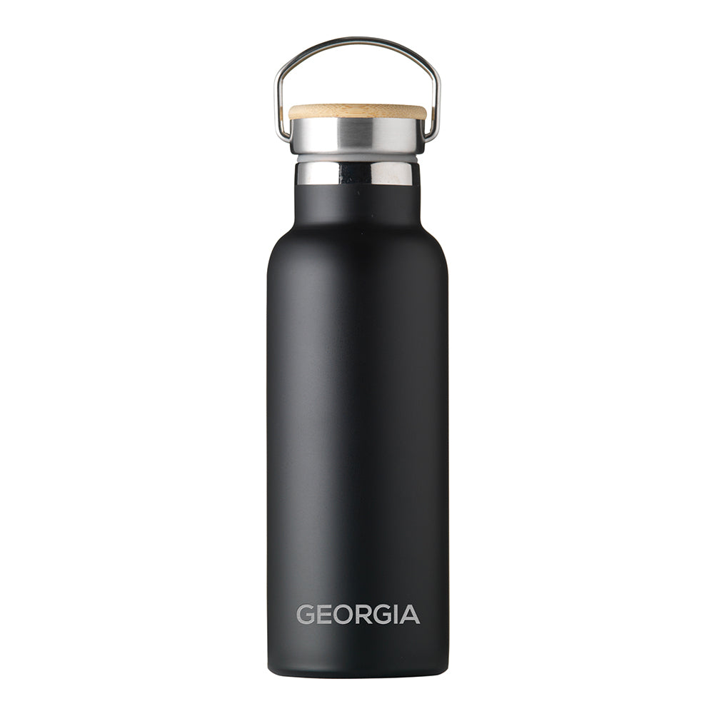 Personalised Jungley Insulated 17oz Drinks Bottle with Bamboo Lid - Horizontal