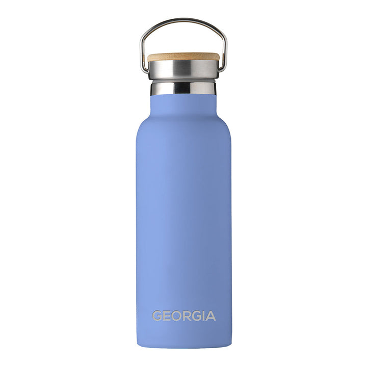 Personalised Jungley Insulated 17oz Drinks Bottle with Bamboo Lid - Horizontal