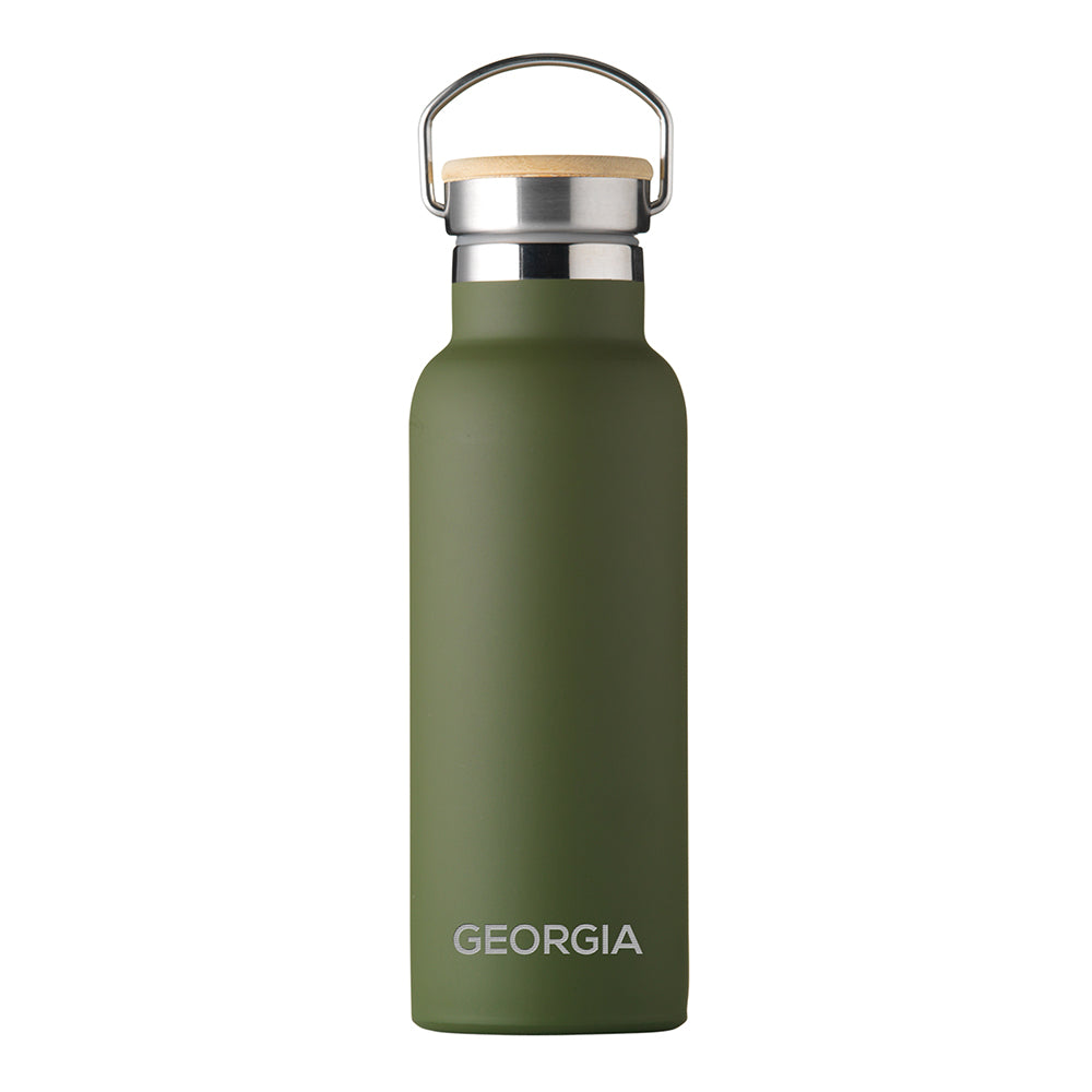Personalised Jungley Insulated 17oz Drinks Bottle with Bamboo Lid - Horizontal