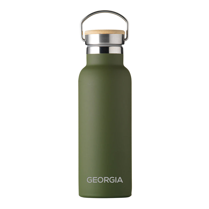 Personalised Jungley Insulated 17oz Drinks Bottle with Bamboo Lid - Horizontal
