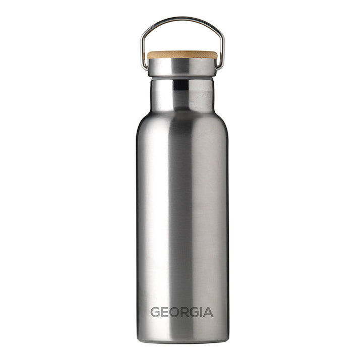 Personalised Jungley Insulated 17oz Drinks Bottle with Bamboo Lid - Horizontal