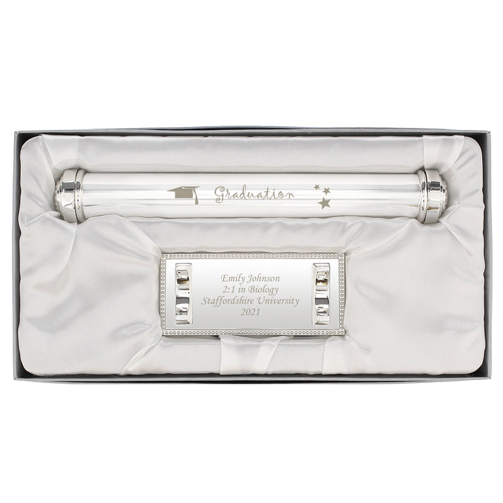 Personalised Graduation Silver Plated Certificate Holder – alternative view