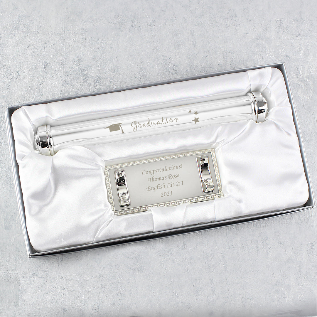 Personalised Graduation Silver Plated Certificate Holder – alternative view