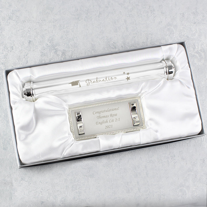 Personalised Graduation Silver Plated Certificate Holder – alternative view