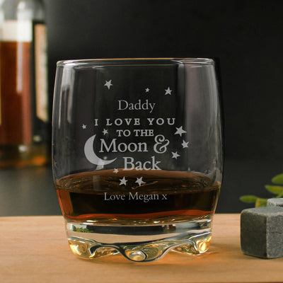 Personalised To the Moon and Back...  Whisky Glass