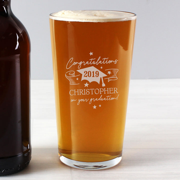 Personalised Graduation Pint Glass   - The Personal Shop