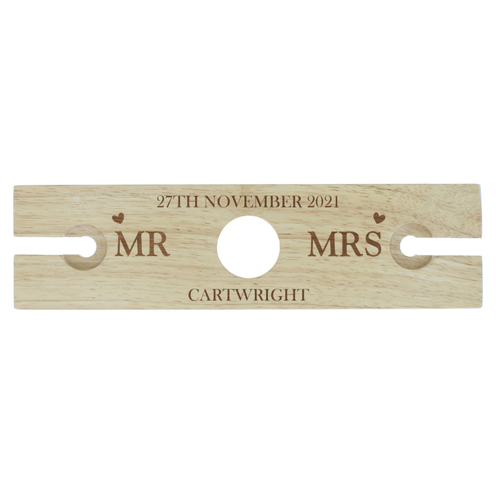 Personalised Married Couple Wine Glass &amp; Bottle Butler – alternative view