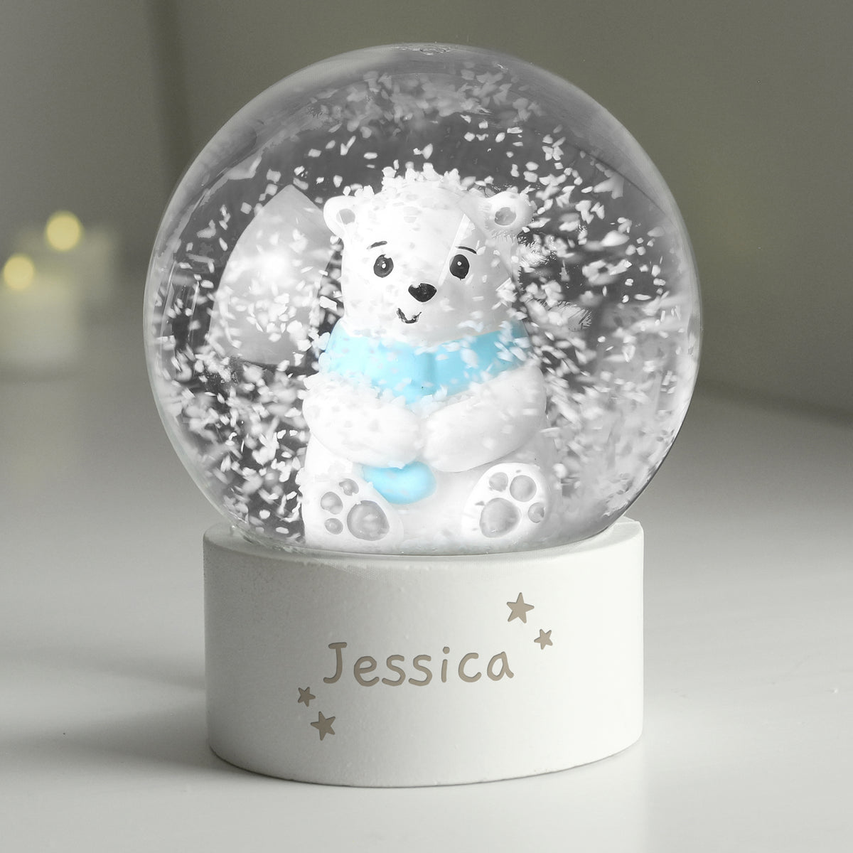 Personalised Polar Bear Any Name Snow Globe – alternative view