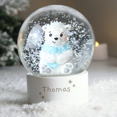 Personalised Polar Bear Any Name Snow Globe